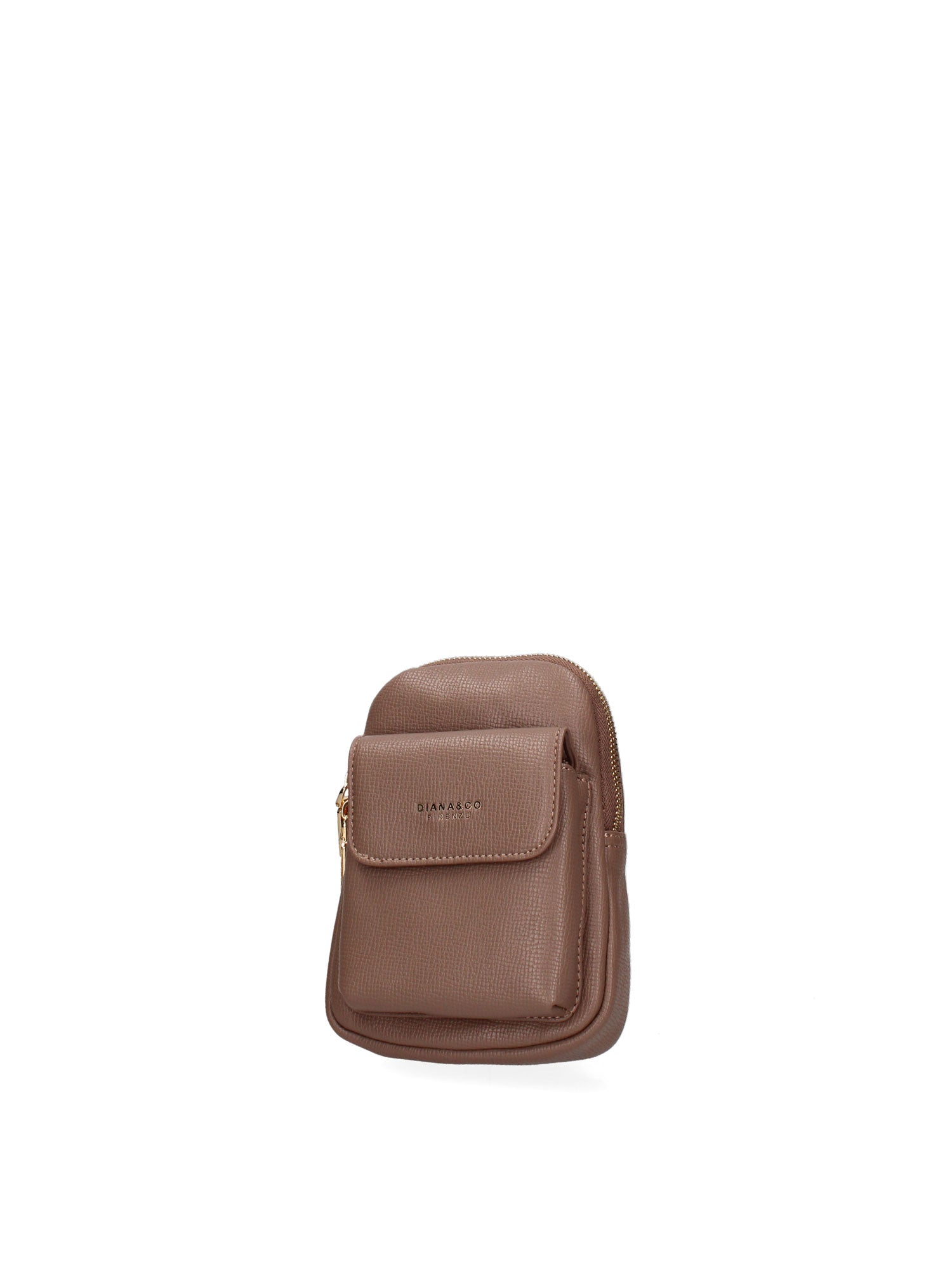 Borsa a tracolla donna Ecopelle e zip 601-1-TAUPE Diana&co