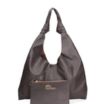 Borsa a spalla da donna 100% vera pelle 07156-D23 T.MORO Viola Castellani