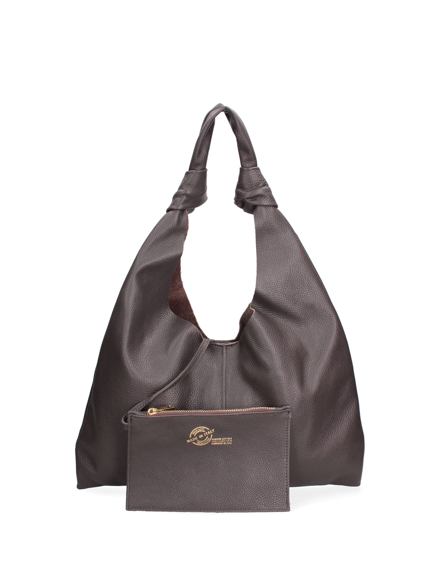 Borsa a spalla da donna 100% vera pelle 07156-D23 T.MORO Viola Castellani