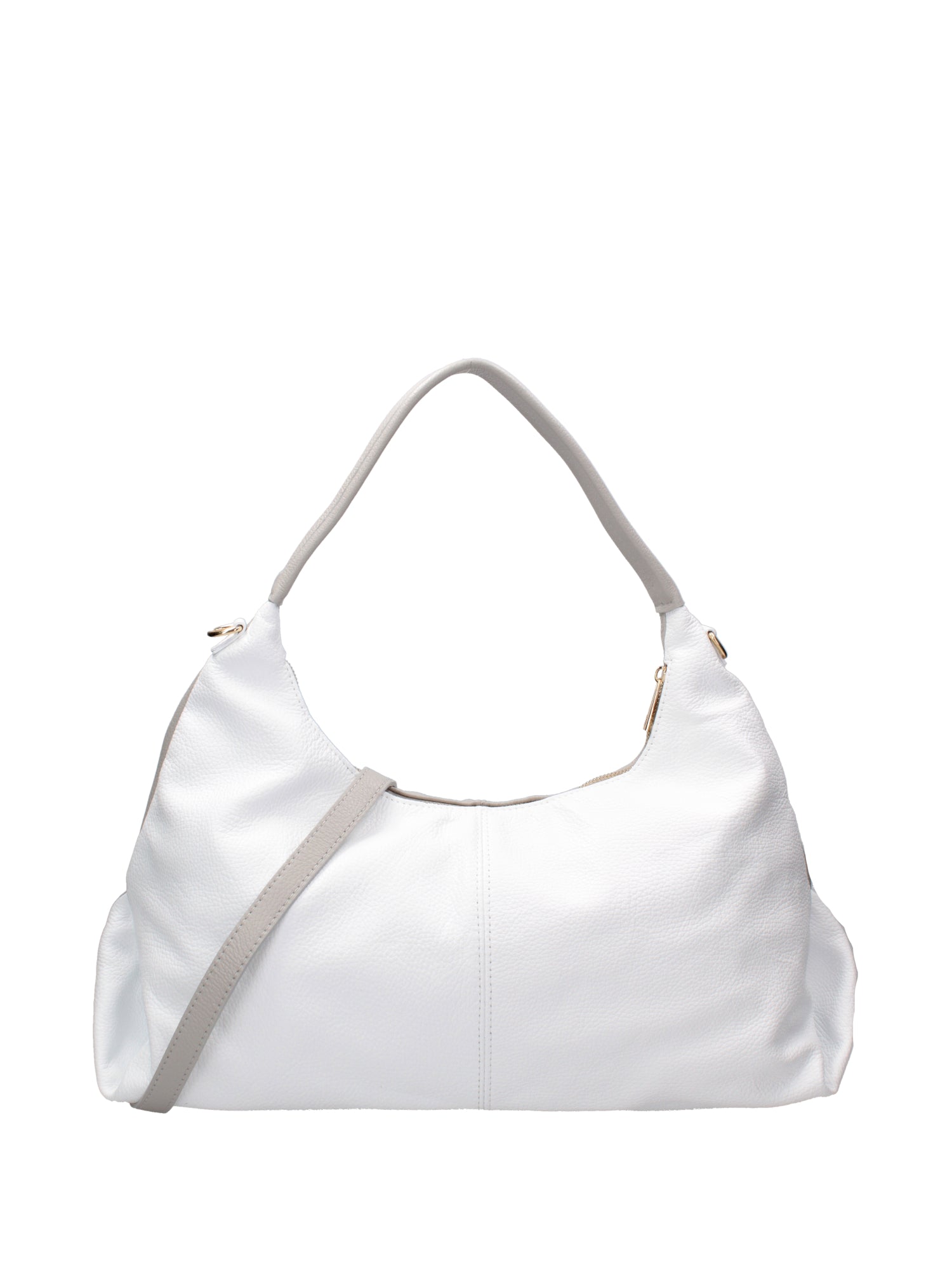 Borsa a spalla da donna Vera pelle 07233-D86 GRIGIO+BIANCO Roberta Rossi