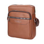 Borsa a tracolla uomo 100% pelle PU PCL3022-LIGHT BROWN Northampton Polo Club