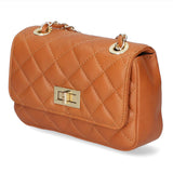 Carolina Borsa a spalla da donna Vera pelle 1073-S17 CUOIO SCURO Gave Lux