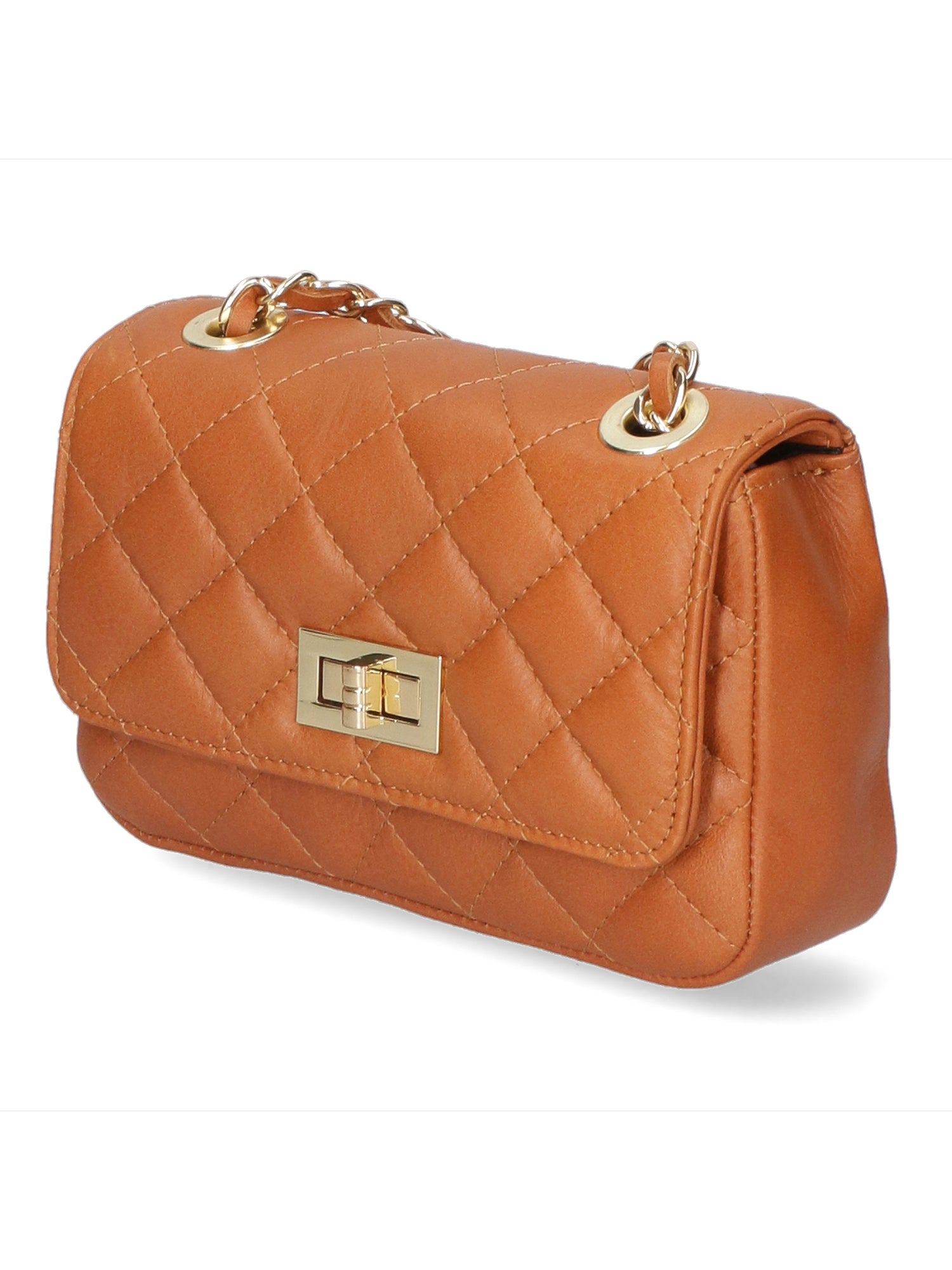 Carolina Borsa a spalla da donna Vera pelle 1073-S17 CUOIO SCURO Gave Lux