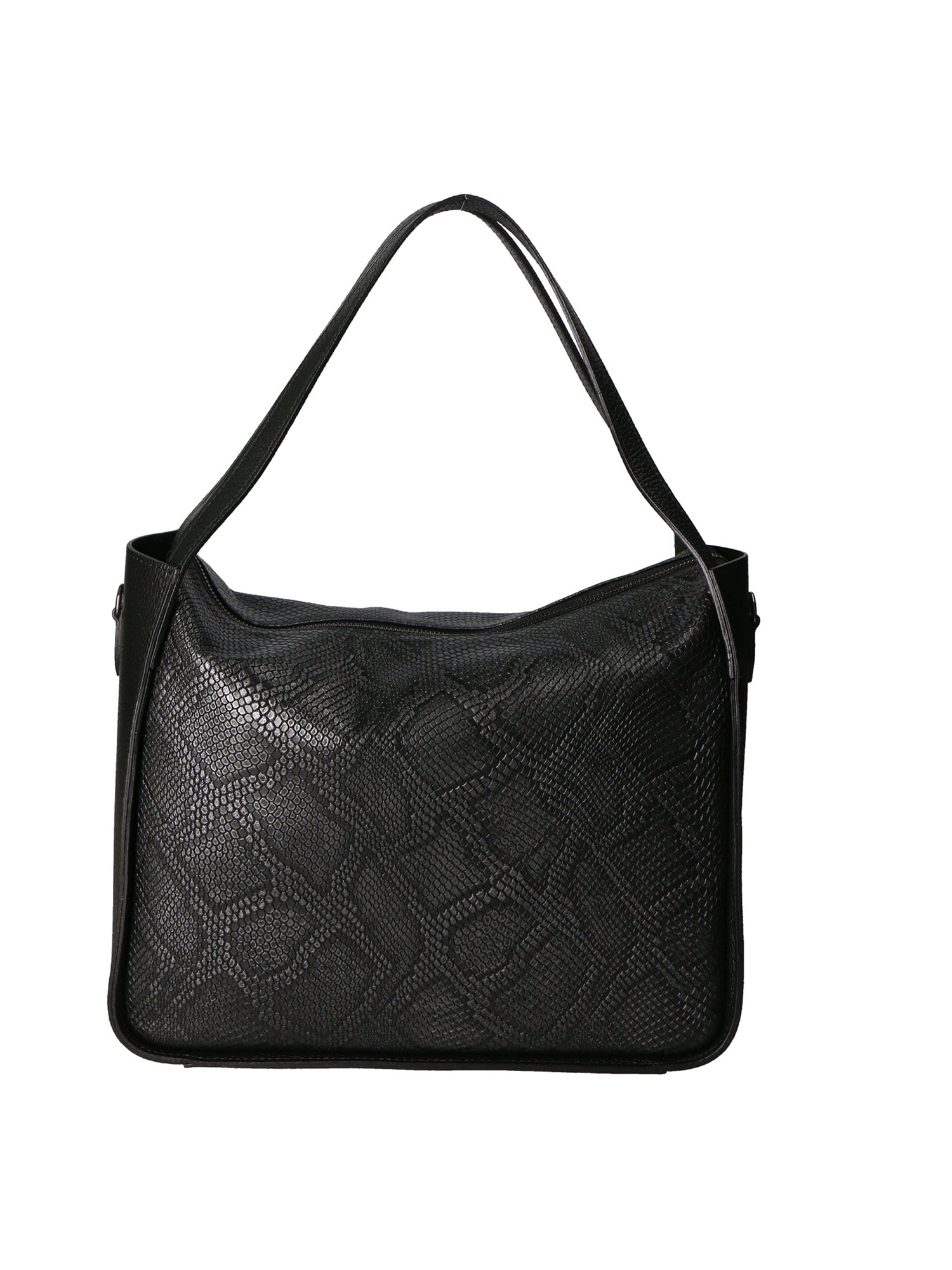 Aura Borsa a spalla da donna Vera pelle stampata lizard 05517-D28 NERO L022 NERO Gave Lux