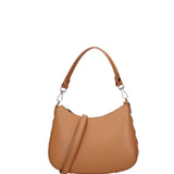 Borsa a spalla da donna 100% pelle ruga 07241-L125 CAMEL Roberta Rossi