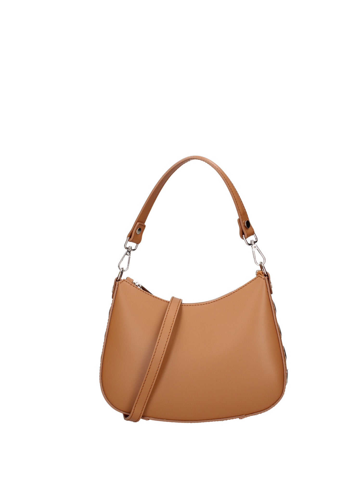 Borsa a spalla da donna 100% pelle ruga 07241-L125 CAMEL Roberta Rossi