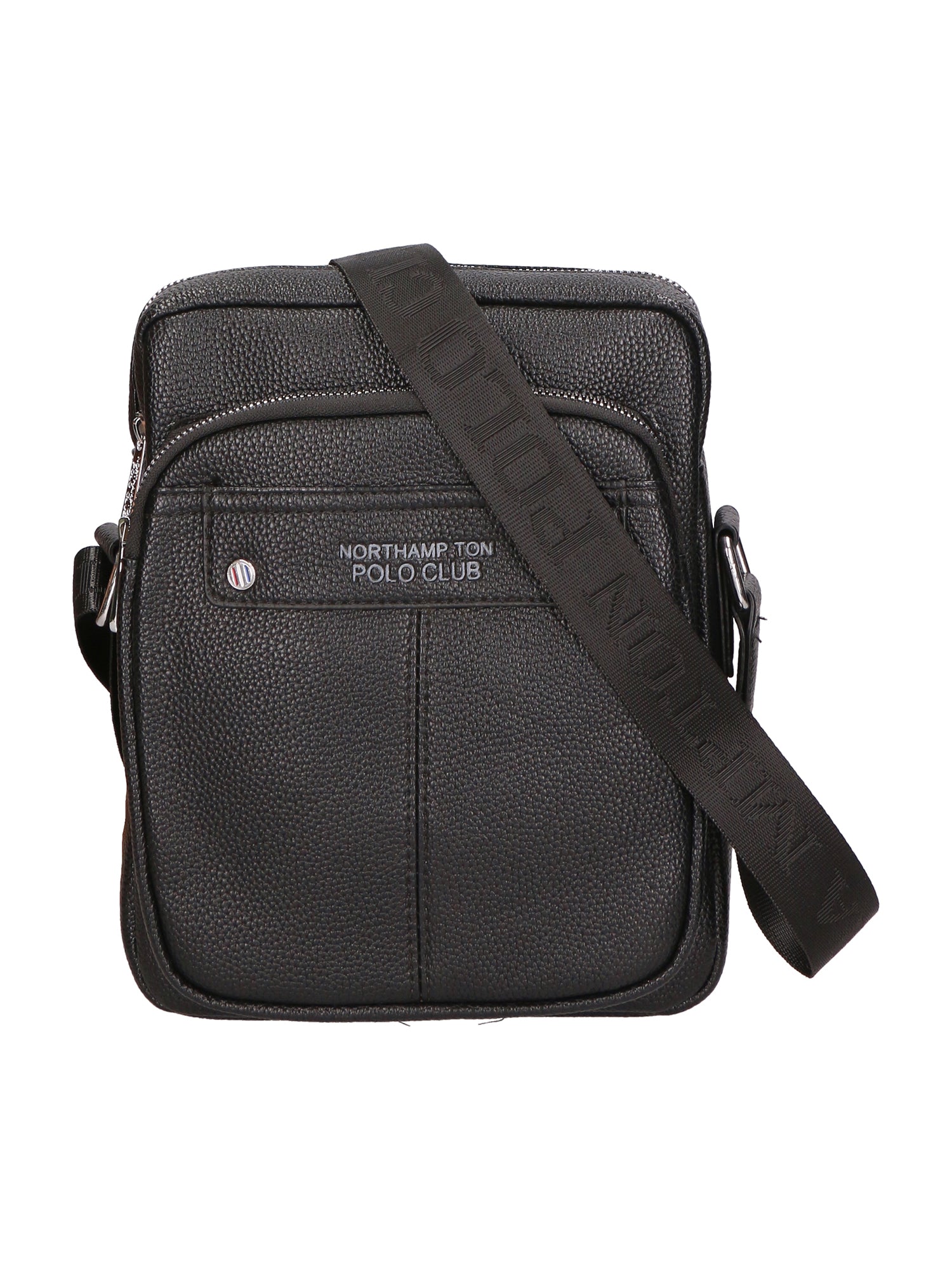 Borsa a tracolla uomo 100% PU Leather PCL3023-BLACK Northampton Polo Club