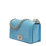 Borsa a mano da donna 100% Pvc FLAT S-NORSE BLUE + OFF SILVER Marc Ellis