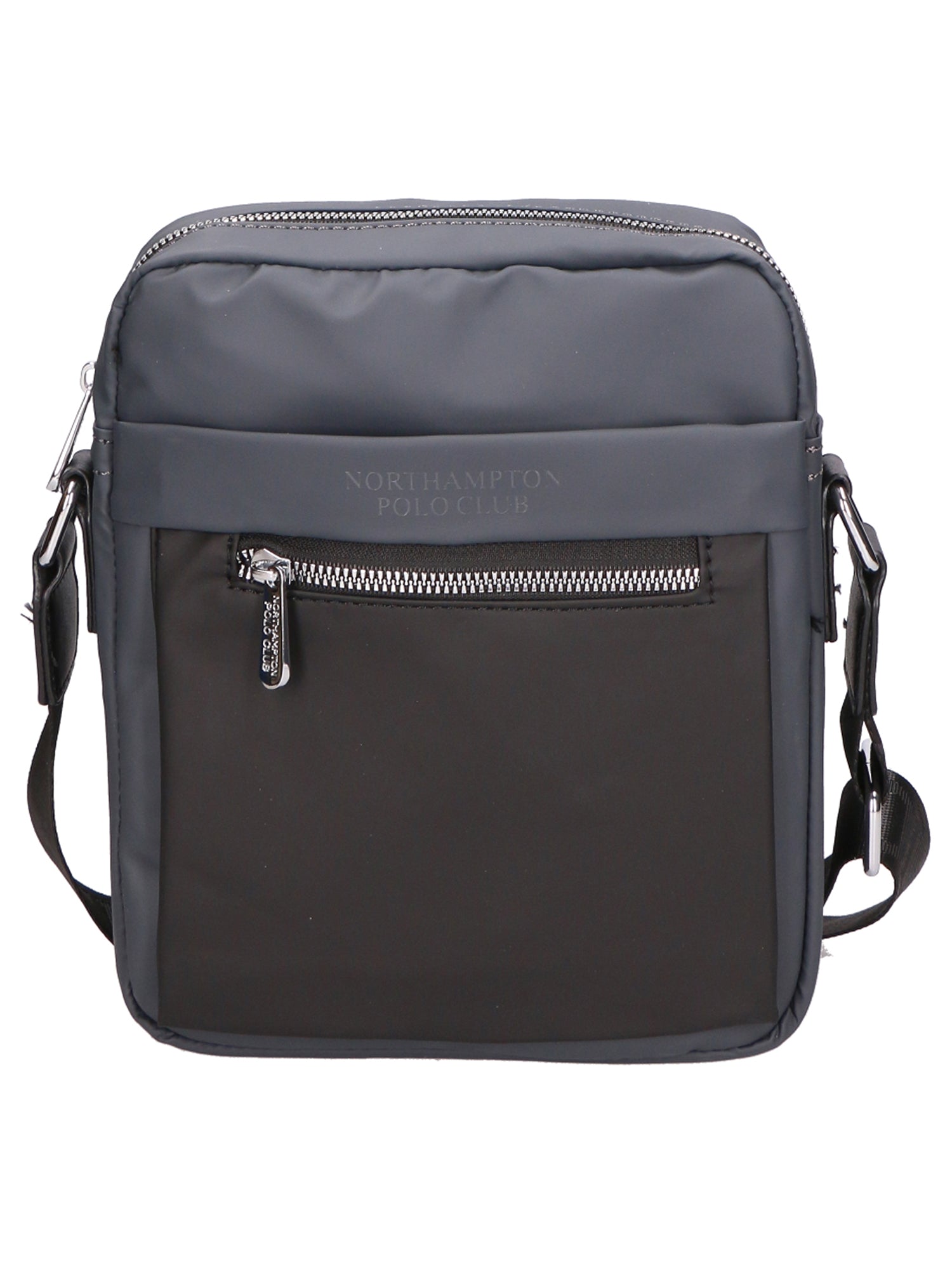 Borsa a tracolla uomo 100% PU Leather PCL3015-GREY-BLACK Northampton Polo Club