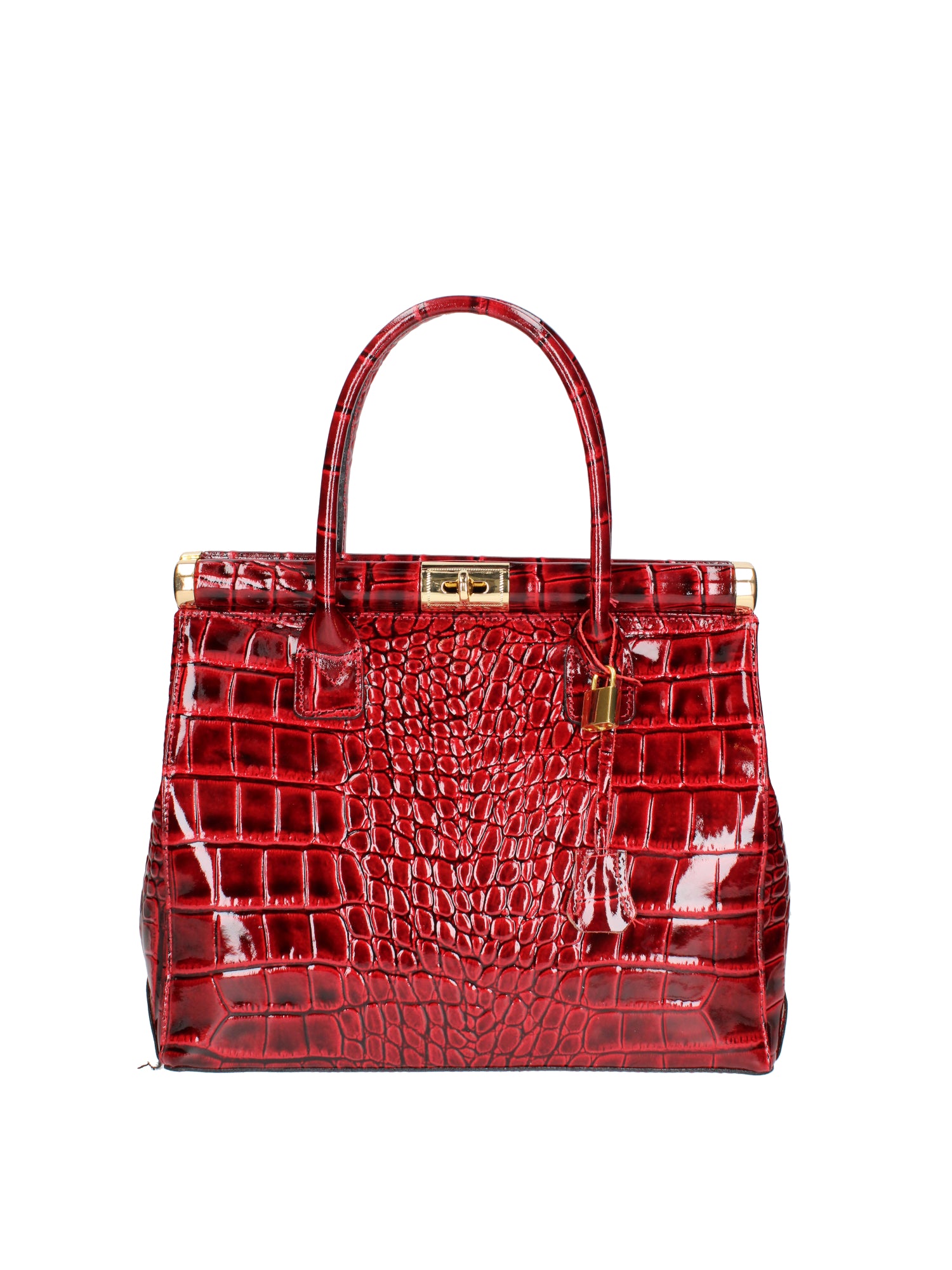 Delfina Borsa a mano da donna Vera pelle 7742-C10 ROSSO SCURO Gave Lux