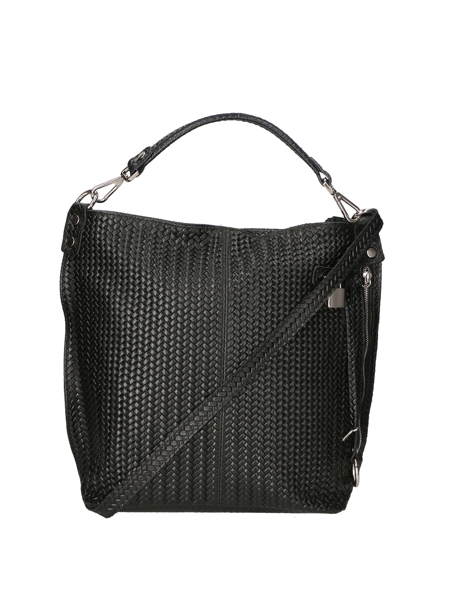 Elga Borsa a spalla da donna Vera pelle 80051-NERO Gave Lux
