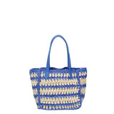 Borsa a mano da donna Paglia intrecciata 07382-BLUE G88A Viola Castellani