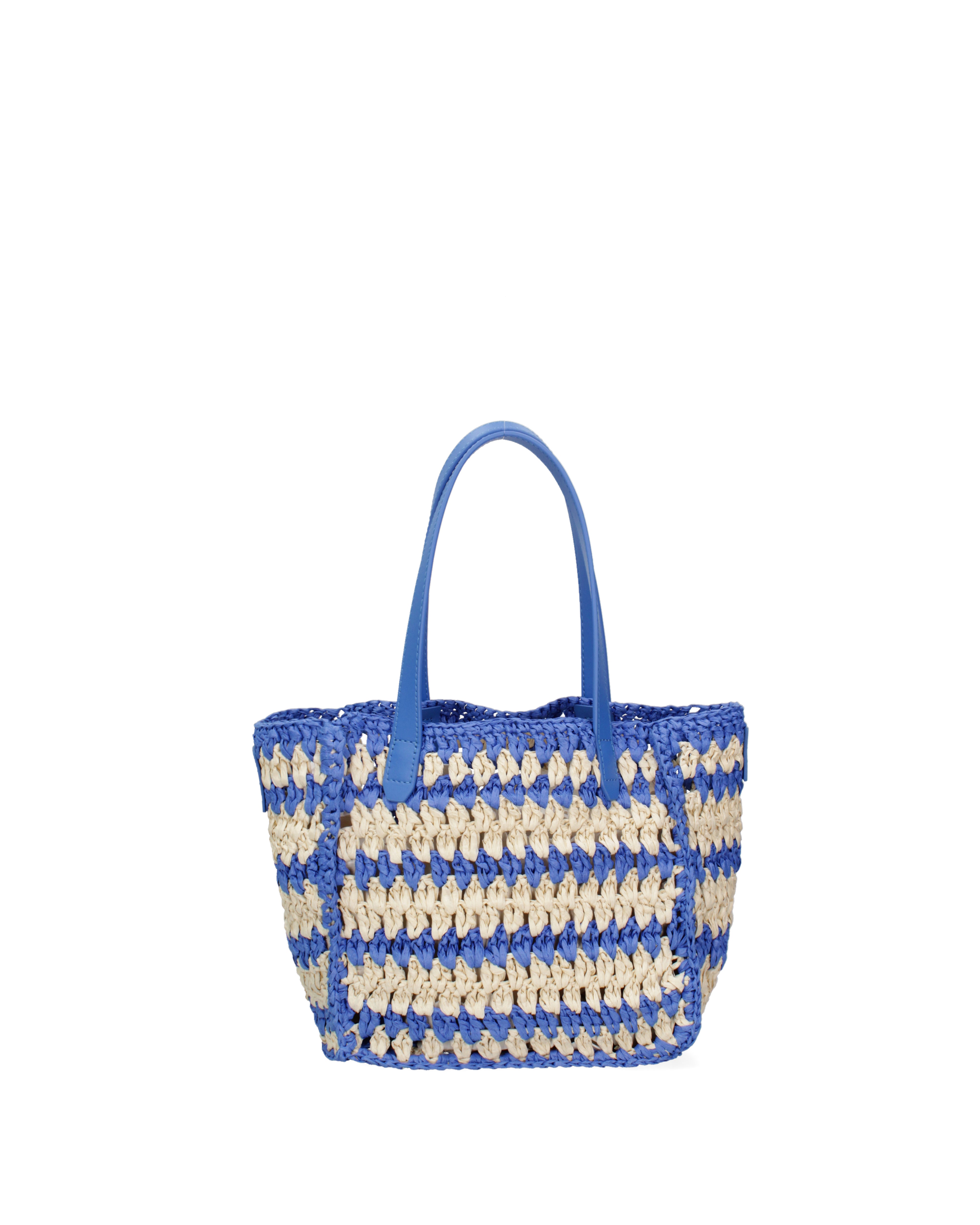 Borsa a mano da donna Paglia intrecciata 07382-BLUE G88A Viola Castellani