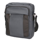 Borsa a tracolla uomo 100% pelle PU PCL3016-GREY+BLACK Northampton Polo Club