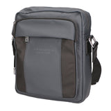 Borsa a tracolla uomo 100% pelle PU PCL3016-GREY+BLACK Northampton Polo Club
