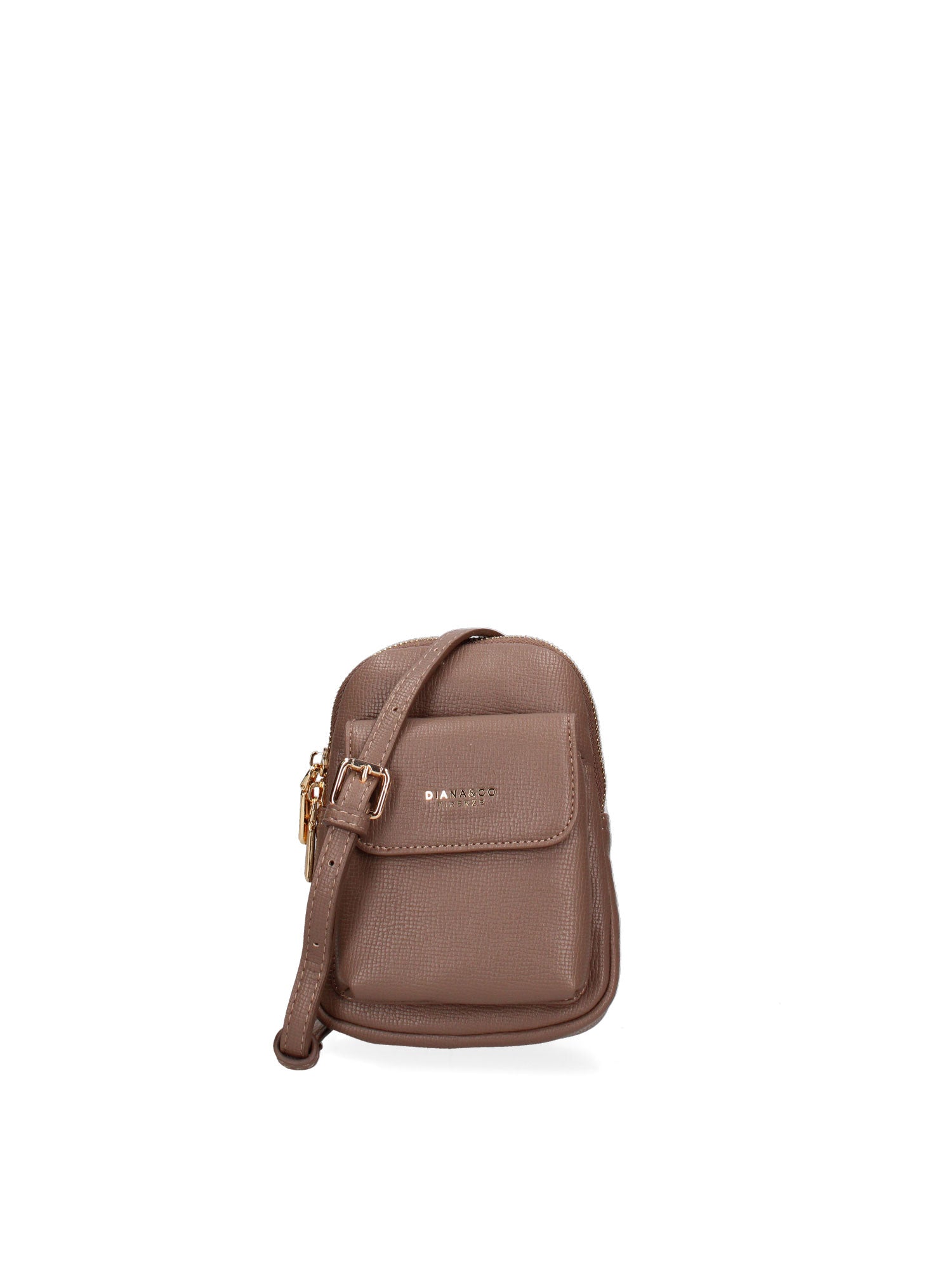 Borsa a tracolla donna Ecopelle e zip 601-1-TAUPE Diana&co