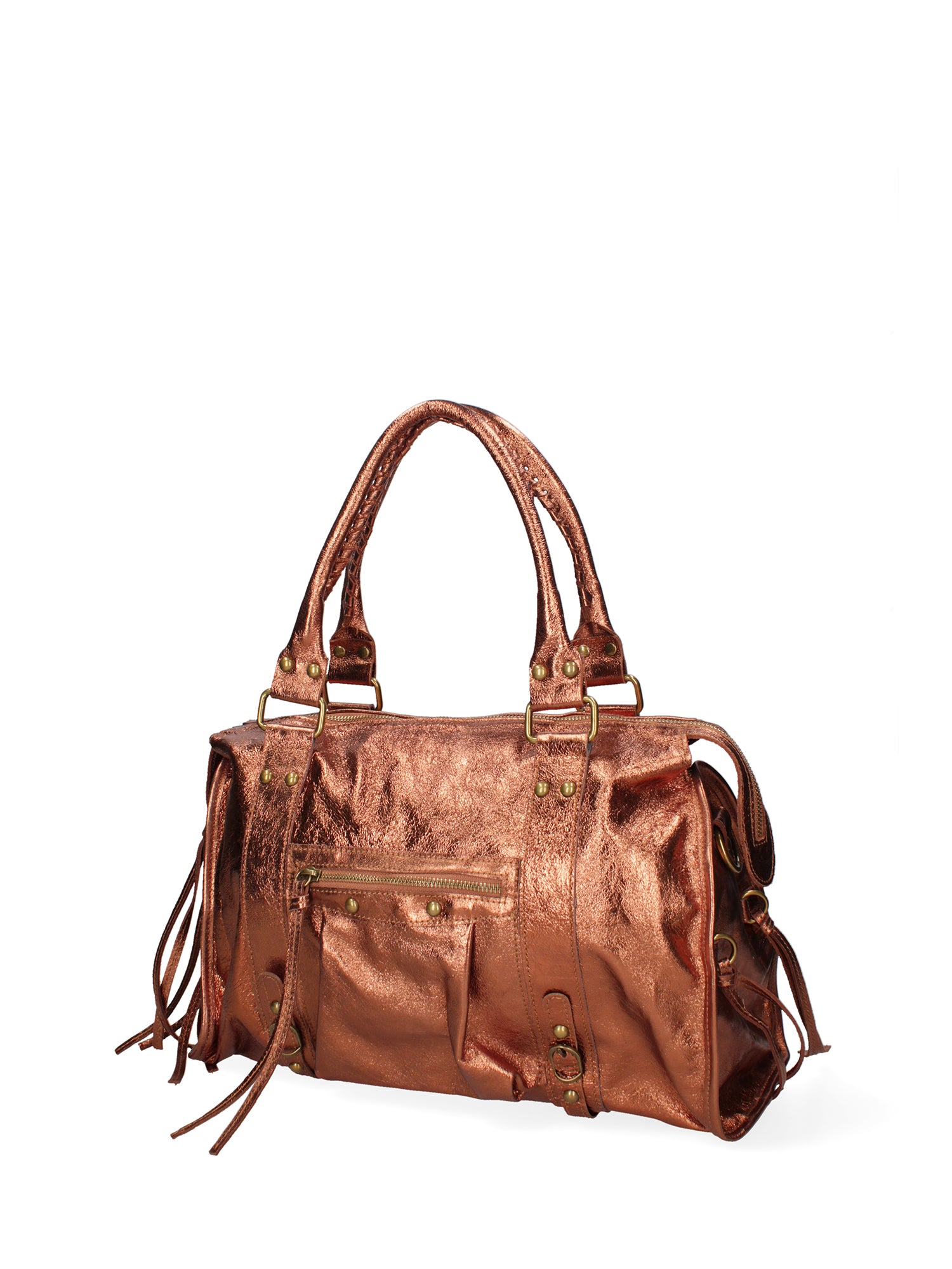 Novara Borsa a spalla da donna Vera pelle 06090 LM-L006 RAME Gave Lux