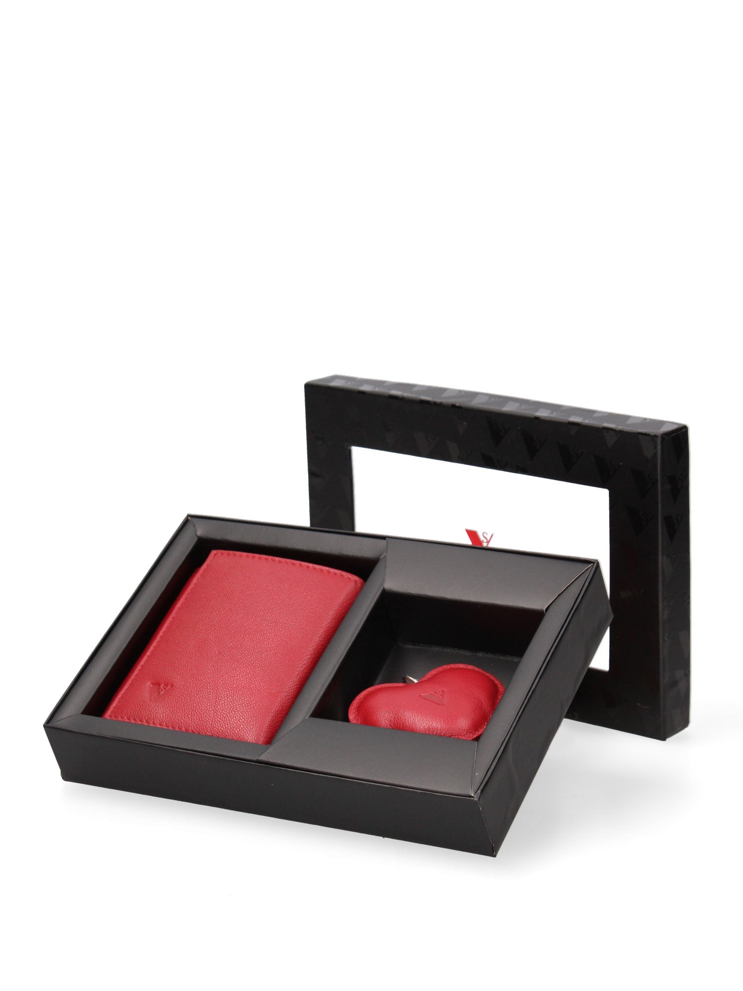 Vera pelle VS-1022-Rosso Set portafoglio e portachiavi uomo Sergio Valentini