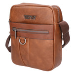 Borsa a tracolla uomo 100% pelle PU PCL3009-BROWN Northampton Polo Club