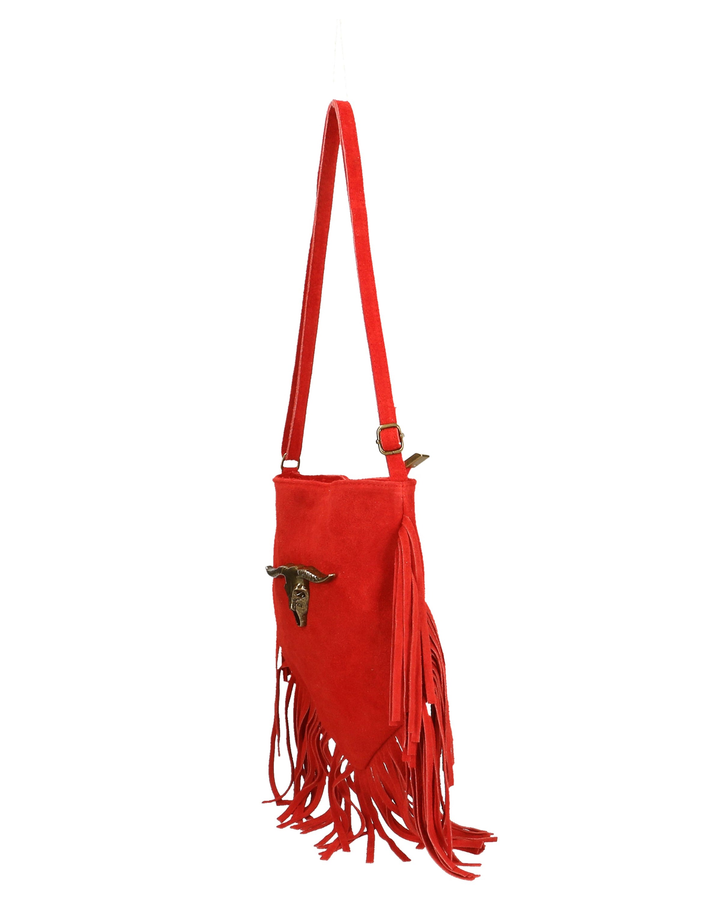 Solana Borsa a tracolla da donna Vera pelle 1518-ROSSO Gave Lux