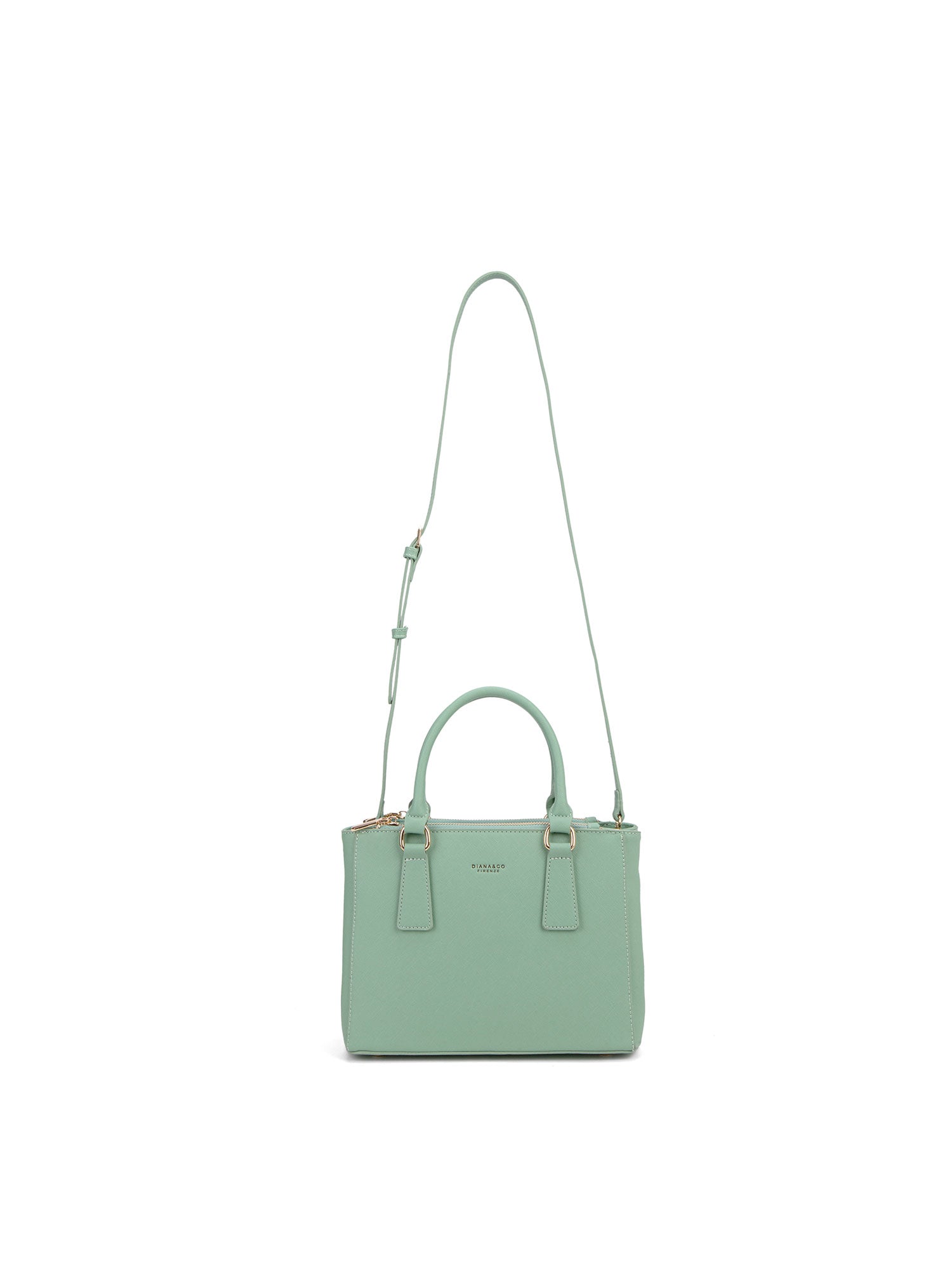 Borsa a mano da donna 100% pelle vegana PU 720-2PT-JADE GREEN Diana&co