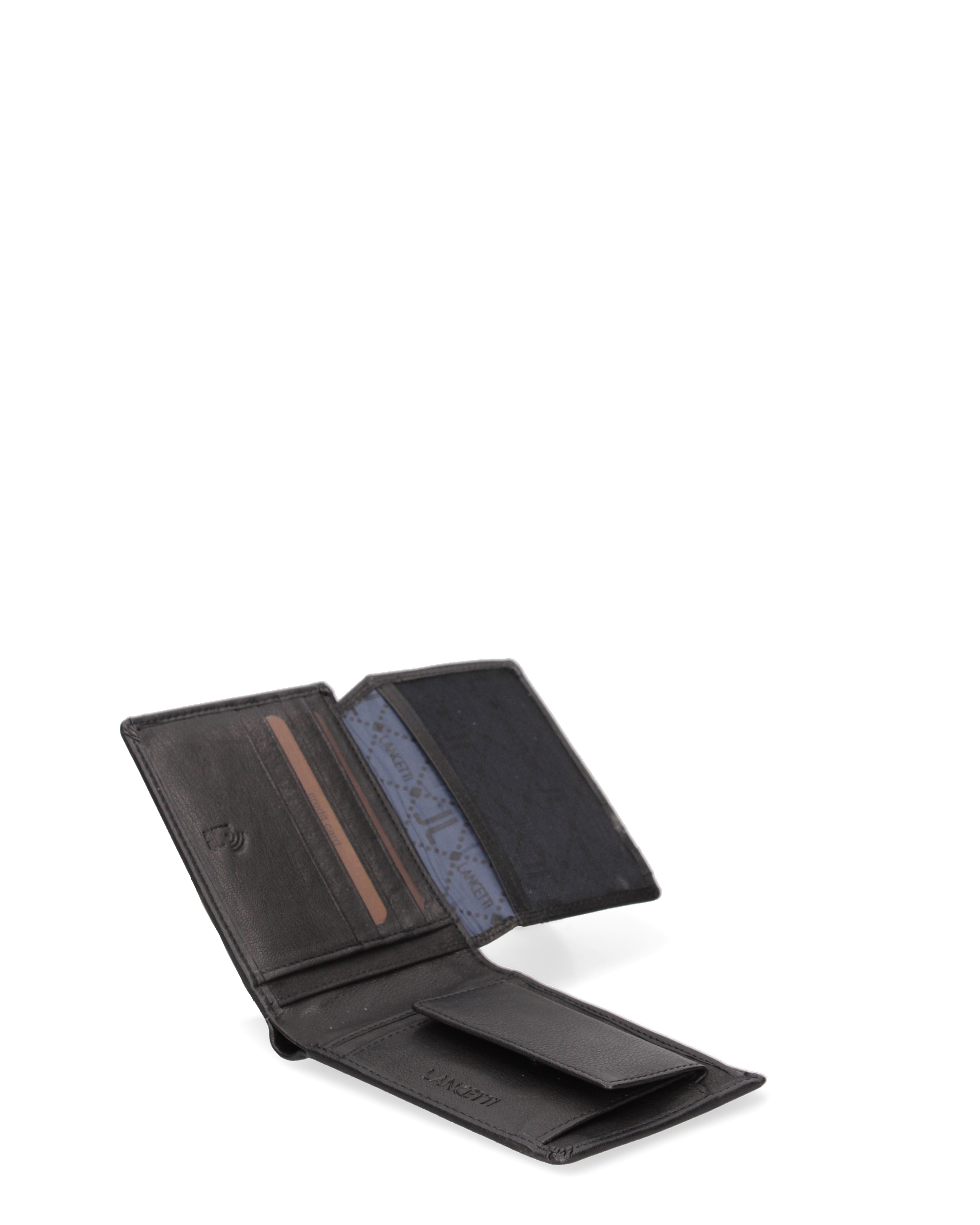 Portafoglio uomo in vera pelle Casual LL762-40-NERO Lancetti