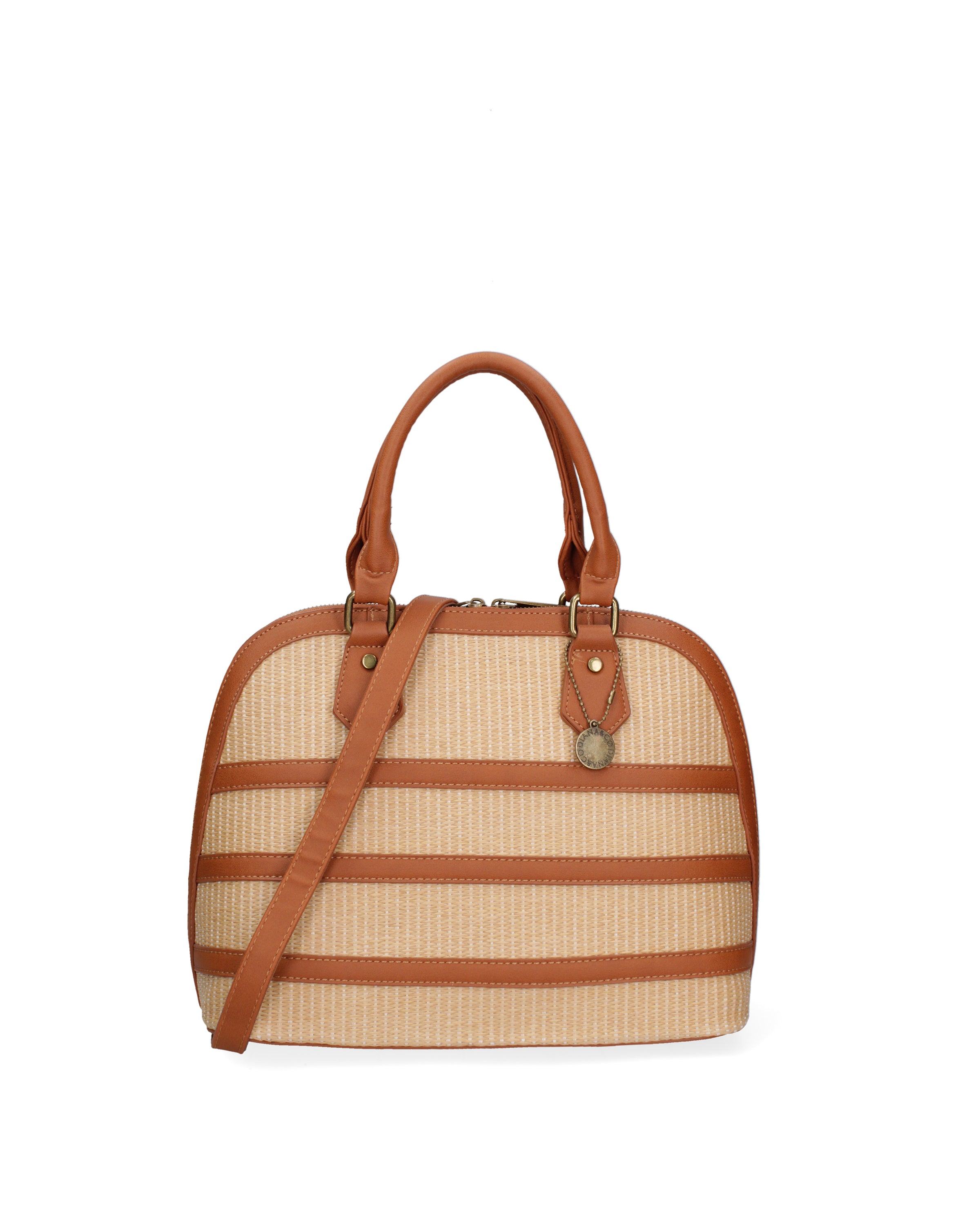 Borsa a mano da donna Ecopelle e poliestere DC1610-2-TAN Diana&co