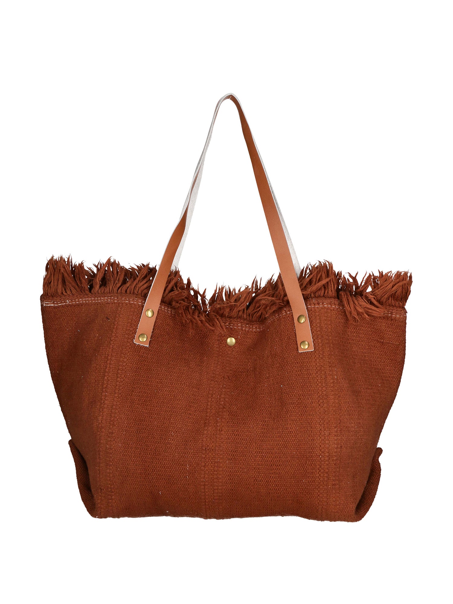 Agnese Borsa Shopper da donna Cotone e pelle 04649-D21 MARRONE BROWN Gave Lux