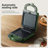 Plastica & Teflon Tostapane Sandwich Maker Garanzia 24 Mesi JB-988-Green Volkshin