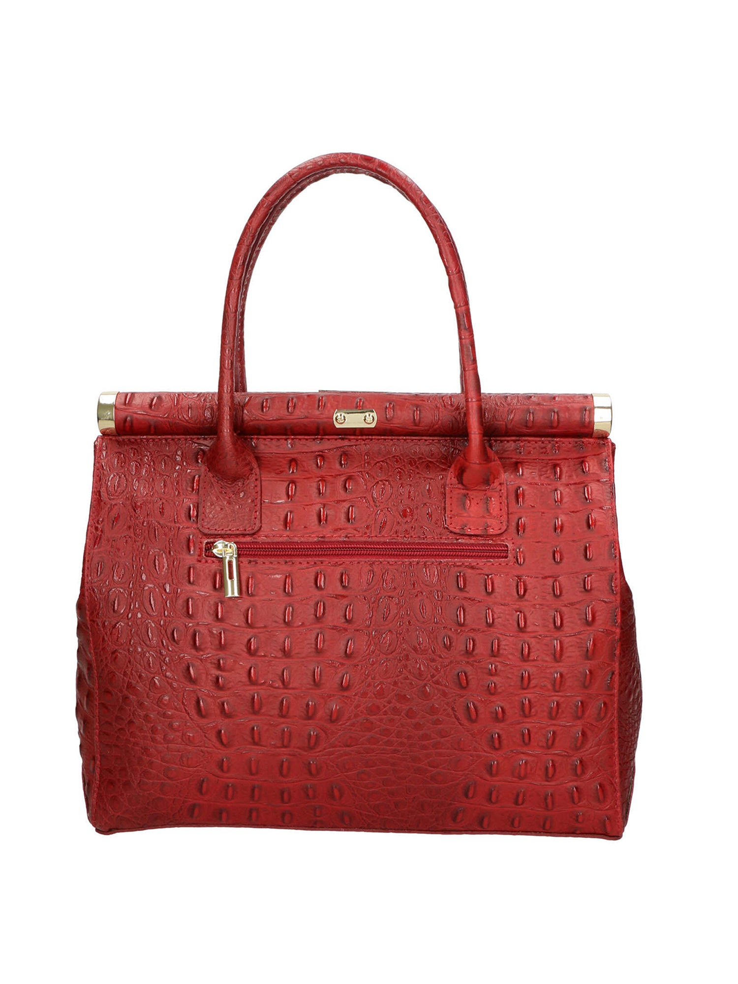 Deborah Borsa a mano da donna Pelle Croco Stampata 7727-C10 ROSSO SCURO Gave Lux