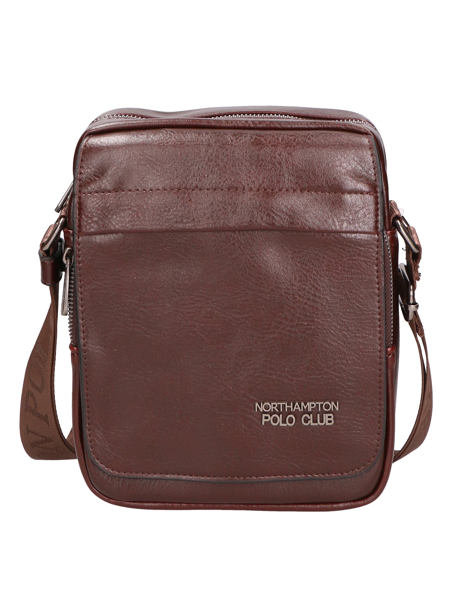 Borsa a tracolla uomo in pelle PU Casual PCL3081-BROWN Northampton Polo Club