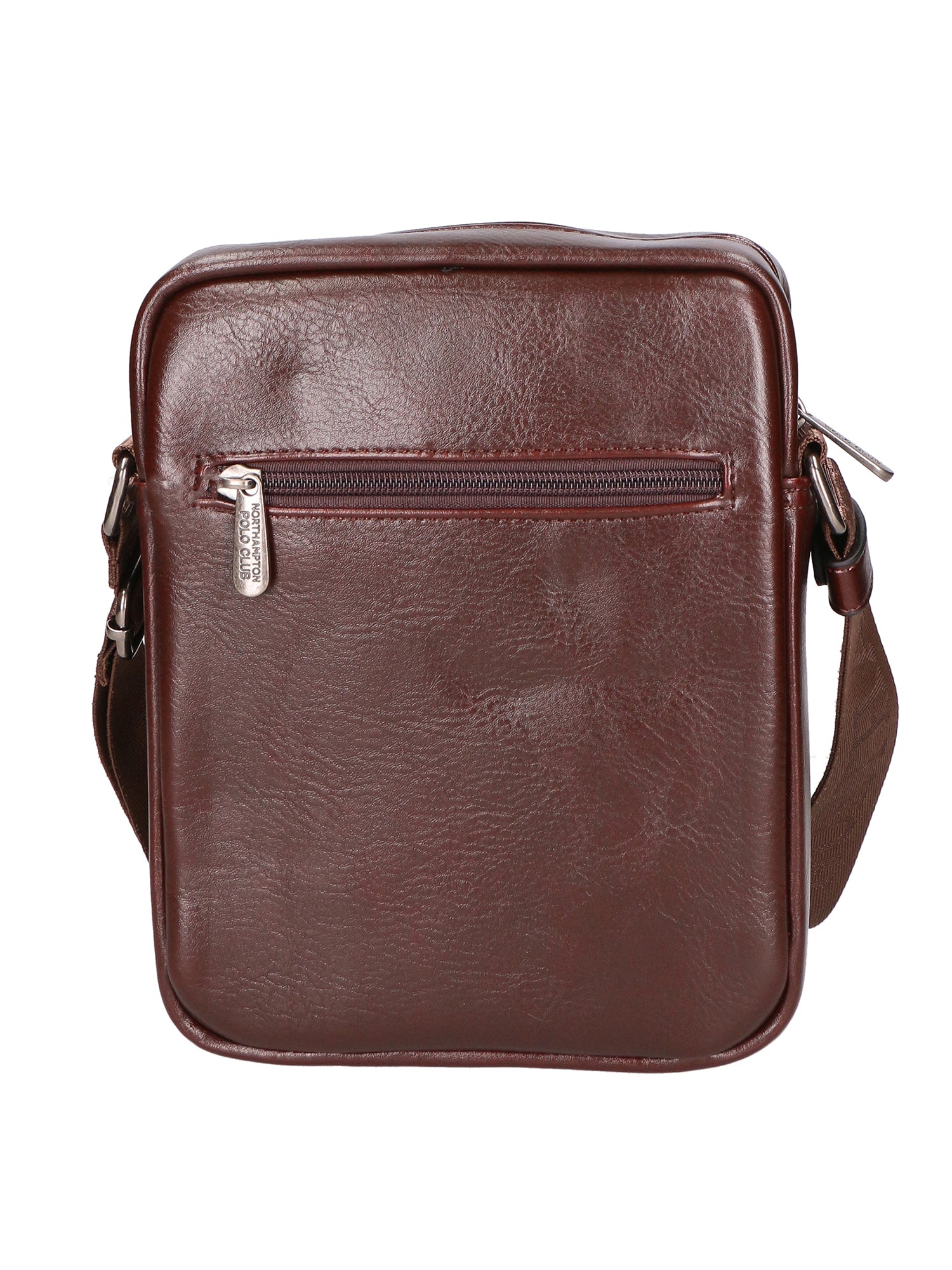 Borsa a tracolla uomo in pelle PU Casual PCL3082-BROWN Northampton Polo Club