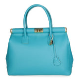Aleria Borsa a mano da donna Vera pelle 8005-D32 TURCHESE Gave Lux