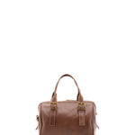 Borsa a bauletto unisex in vera pelle 100% cotone 4528-TESTA DI MORO Alessia Firenze