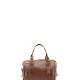 Borsa a bauletto unisex in vera pelle 100% cotone 4528-TESTA DI MORO Alessia Firenze