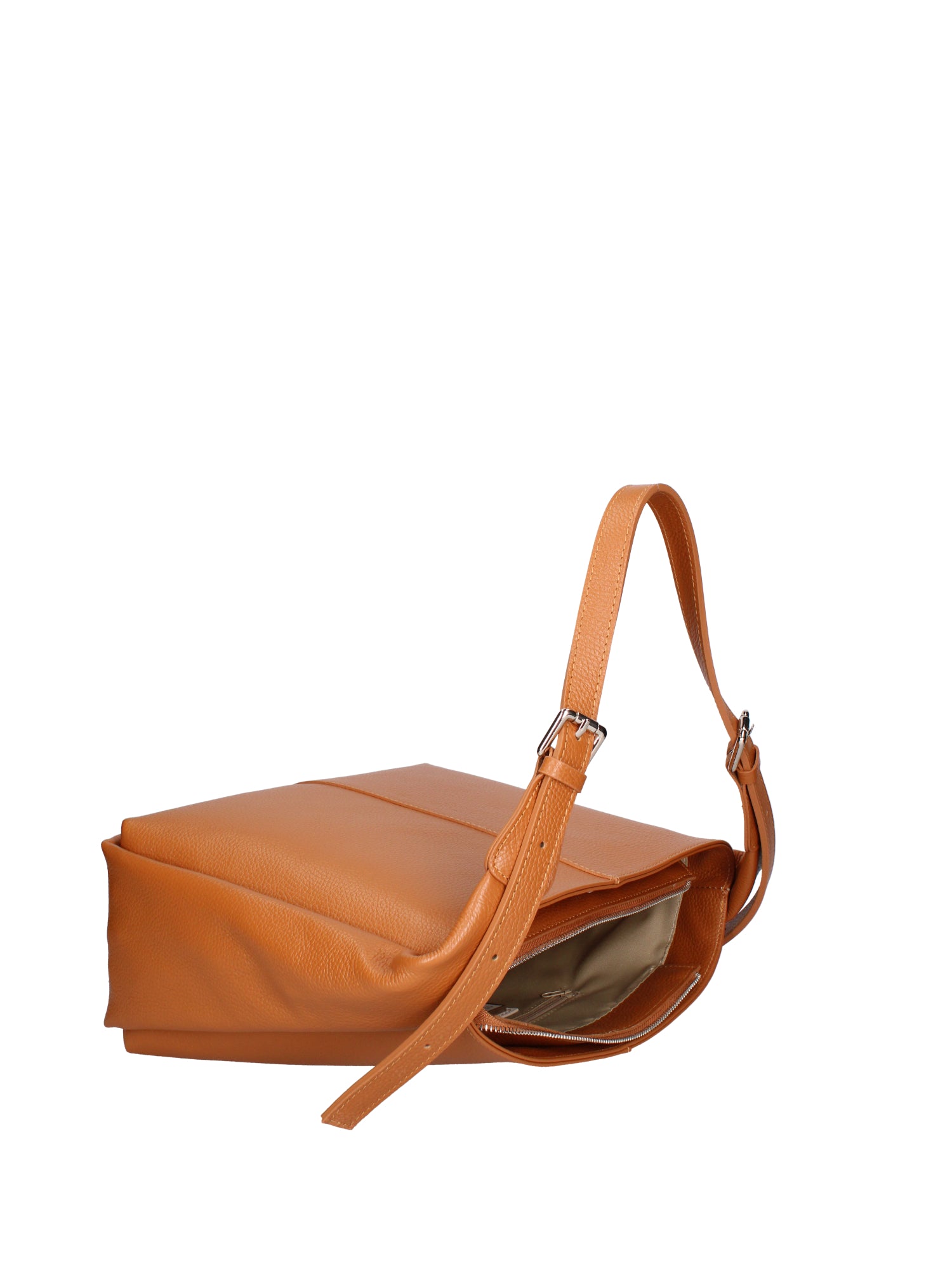 Borsa a spalla da donna Misto pelle e tessuto 07157-D44 CUOIO Roberta Rossi
