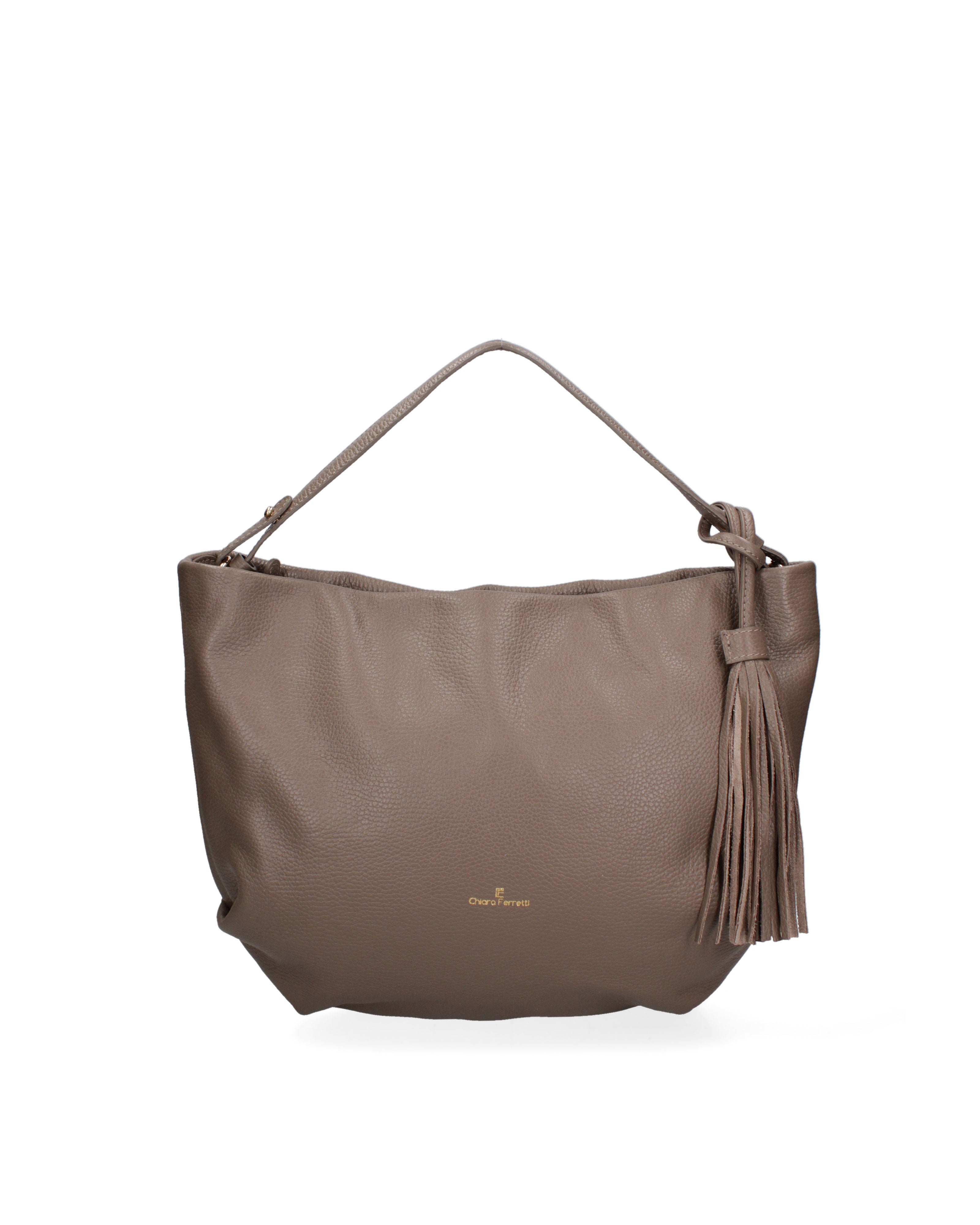 Oriana Chic Borsa a spalla da donna Vera pelle 7971-D40 TAUPE Chiara Ferretti