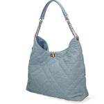 Borsa a spalla da donna Nylon ed ecopelle DC3533-4-JEANS BLUE Diana&co