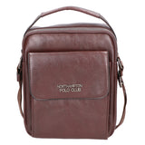 Borsa a tracolla uomo 100% pelle PU PCL3104-COFFEE Northampton Polo Club