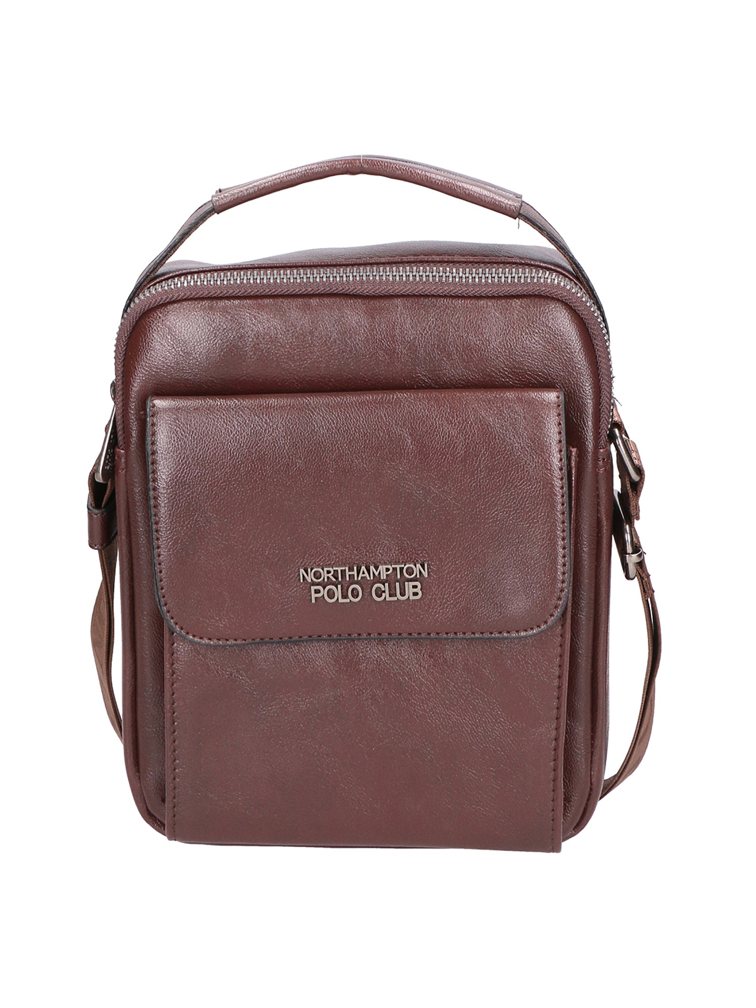 Borsa a tracolla uomo 100% pelle PU PCL3104-COFFEE Northampton Polo Club