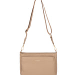 Borsa a spalla da donna 100% pelle vegana PU 703-1PT-CAFFELATTE Diana&co