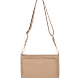 Borsa a spalla da donna 100% pelle vegana PU 703-1PT-CAFFELATTE Diana&co