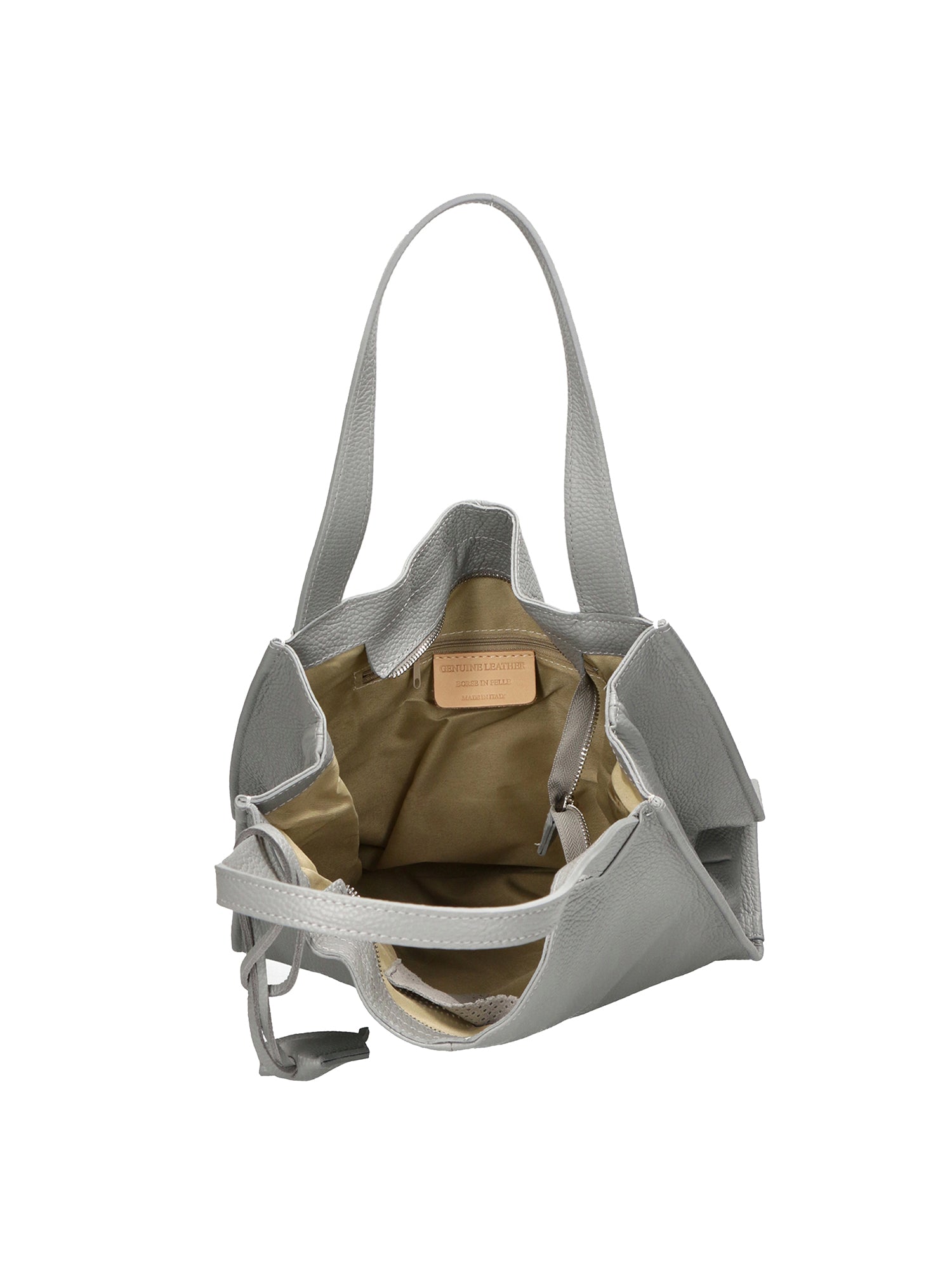 Aelia Borsa a spalla da donna Vera pelle 3312-D16 GRIGIO GREY Gave Lux