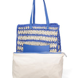 Borsa a spalla da donna Paglia intrecciata 07383-BLUE G88A Viola Castellani