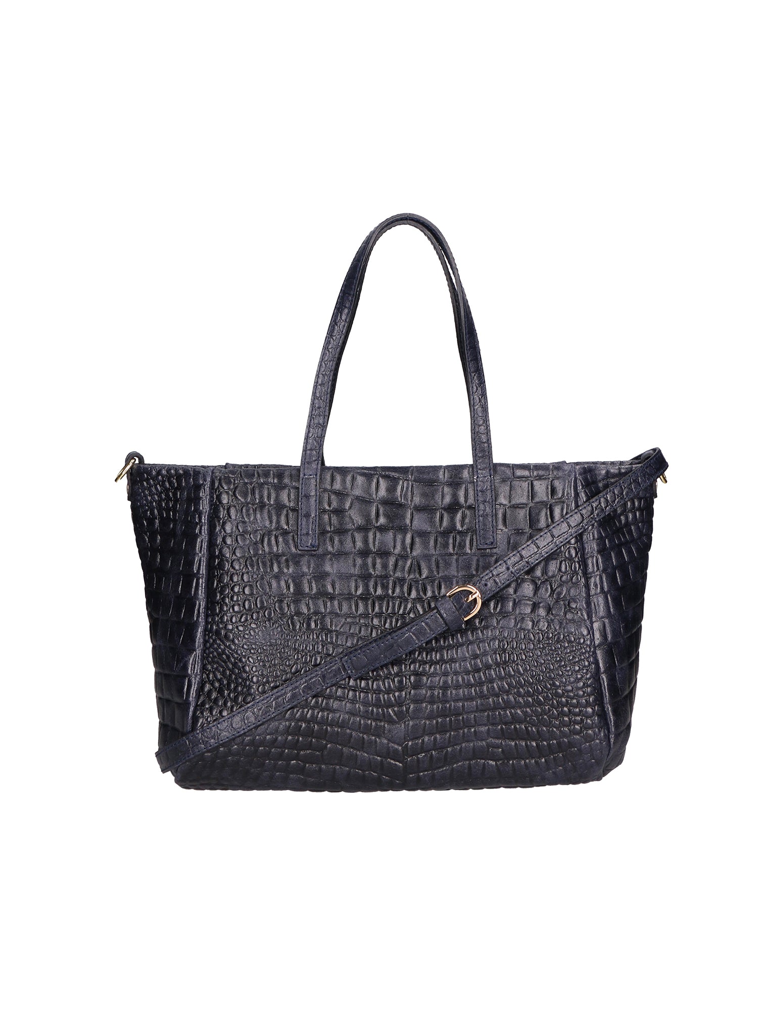 Lorella Borsa a spalla da donna Vera pelle croco 06499-013 BLU NAVY Gave Lux