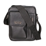 Borsa a tracolla uomo 100% pelle PU PCL3105-BLACK Northampton Polo Club