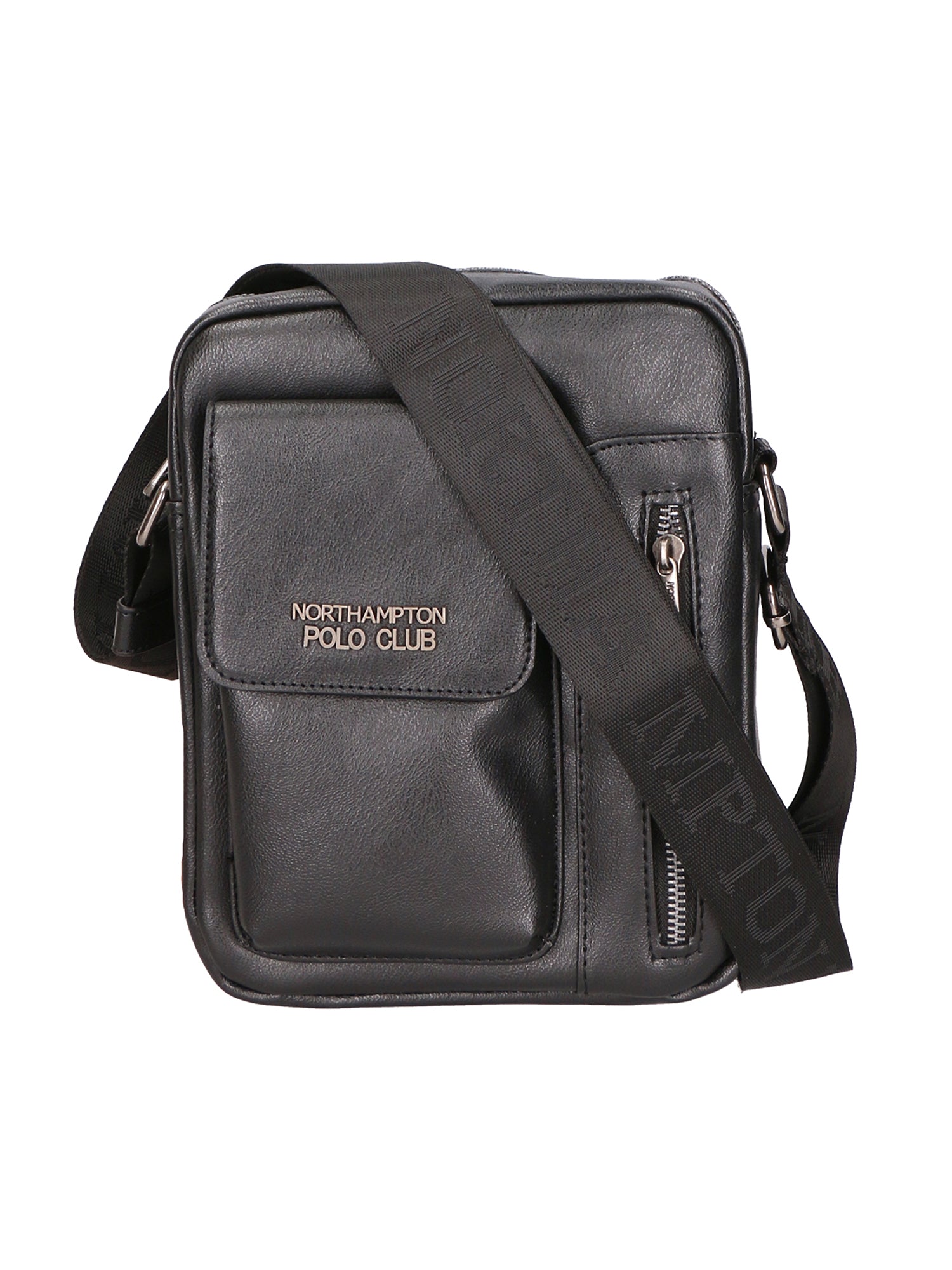 Borsa a tracolla uomo 100% pelle PU PCL3105-BLACK Northampton Polo Club