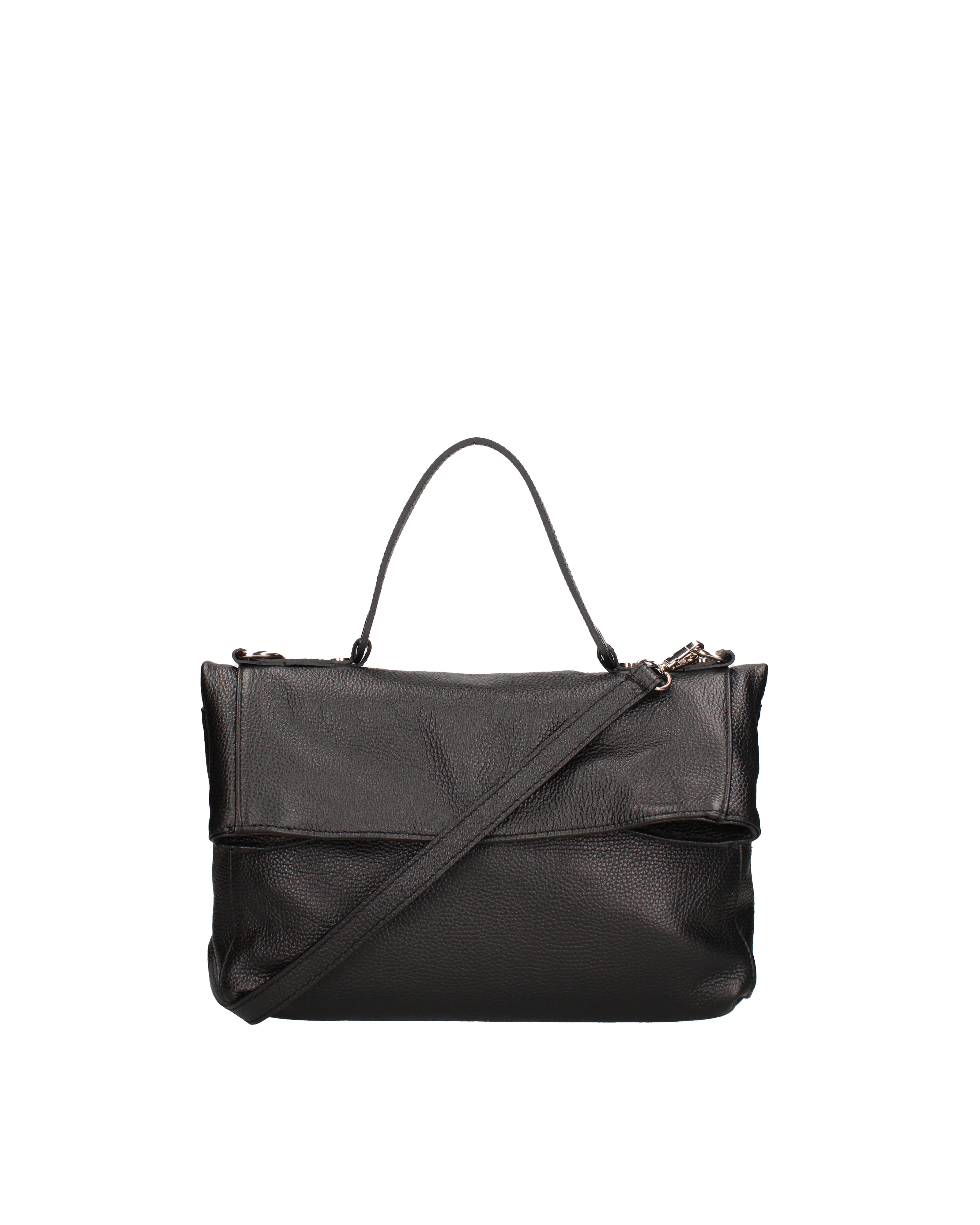 Borsa a spalla da donna Vera pelle 07159-D28 NERO Viola Castellani