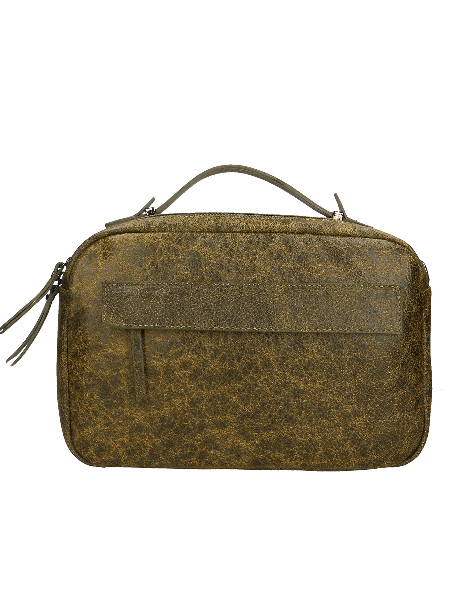 Vera Pelle 6542-VERDE GREEN Borsa a mano unisex Modello Avelon Gave Lux