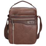 Borsa a tracolla uomo in pelle PU Casual PCL3004-BROWN Northampton Polo Club
